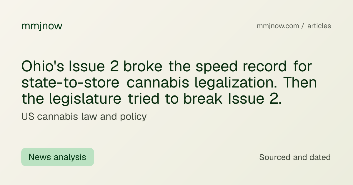Ohio's Issue 2 broke the speed record for state-to-store cannabis ...